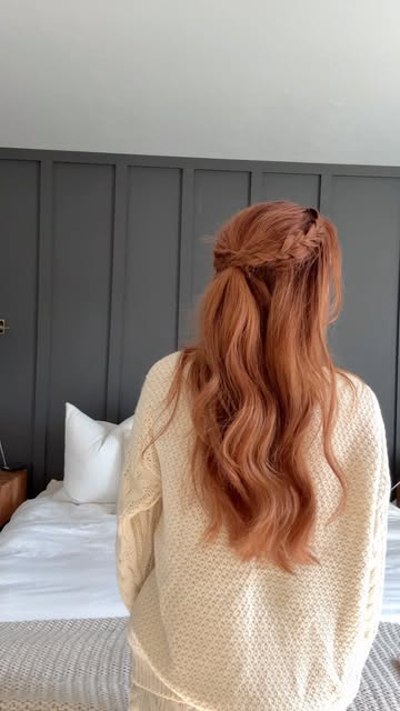 Easy half-up with a crown braid ✨
#hairtutorial #hair #hai