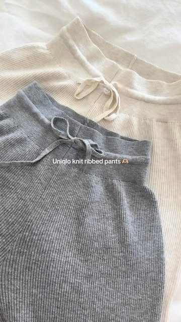 UNIQLO Washable Knit Ribbed Pants ~ Comfiest knit pants you