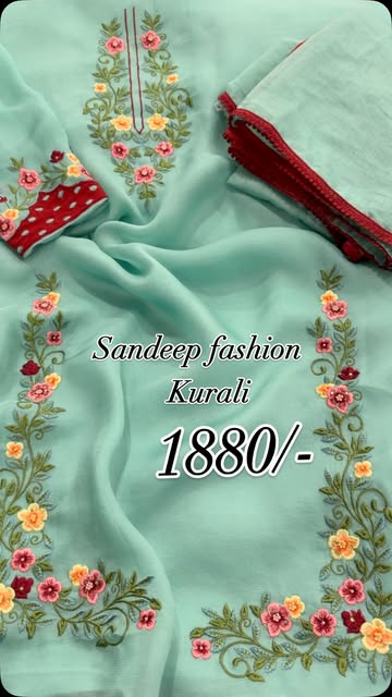 Designer thread work suit by Sandeep fashion Kurali #latestf