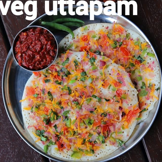 vegetable uttapam recipe | veg uttapam | mixed veggie uttapa