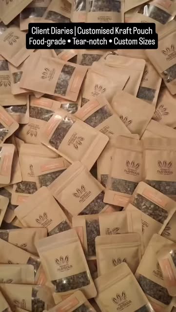 Client Diaries – featuring our kraft paper pouch with tear n