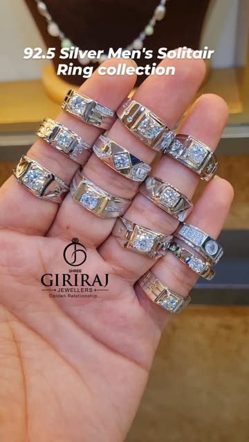 Pure Silver Solitair Men's Ring
Adjustable size (free size)