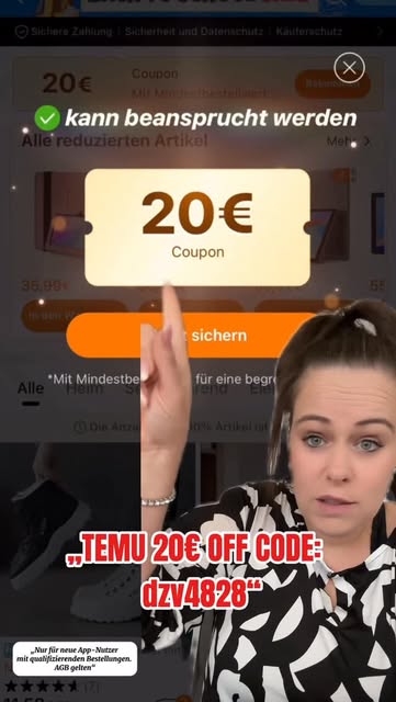 20€ Gutschein Code: dzv4828 🔍bei TEMU
⚡Nur für App-Neukun