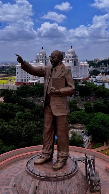 🕊️✨The 125 ft tall Dr. B.R. Ambedkar Statue in Hyderabad 🇮