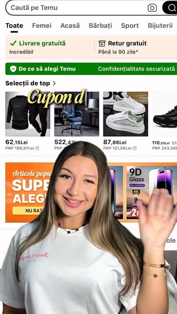 Cupon de 100 lei pe @temu! cumpără de
100 lei si primesti au