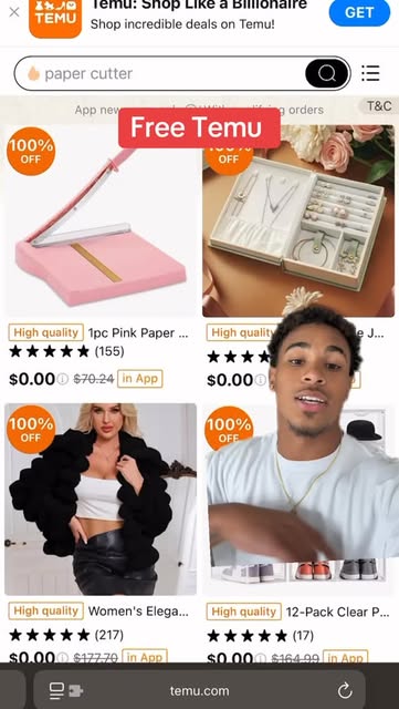 Code: dzh4594 in temu search bar for 100% off qualifying ord