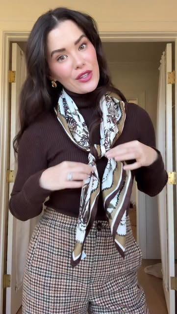 Scarf styling 101 🧣this is how I’ve been tying my silk scar