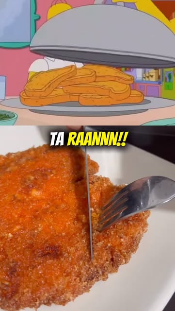 Chuletas de cerdo (🐷) empanizadas con frituras de queso 🧀