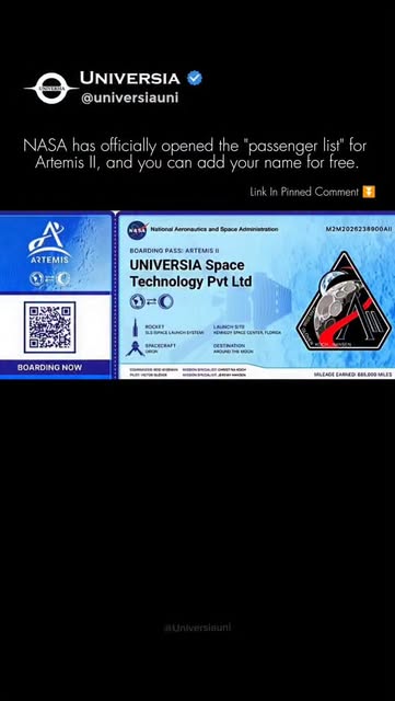 NASA has officially opened the "passenger list" for Artemis