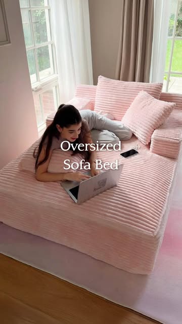Soft, plush, and oh-so-cozy! 💖 This oversized corduroy sofa
