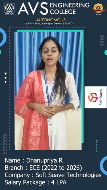 AVS Engineering College
Congratulations for getting placed