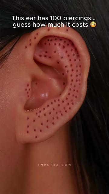 100 piercings. One ear 😳✨
Guess how much this entire ear s