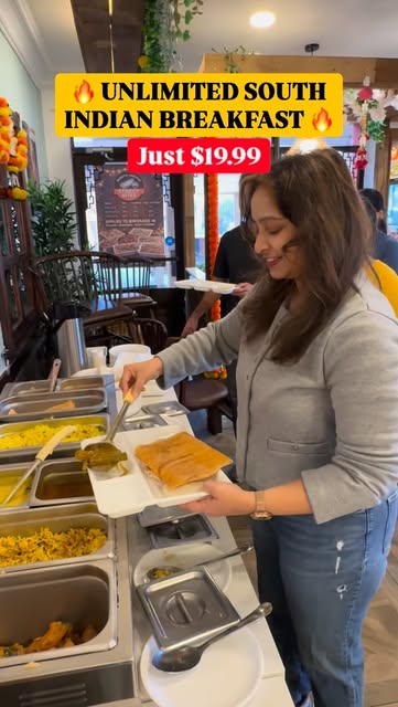 Unlimited South Indian breakfast buffet for just $19.99 🤯🔥