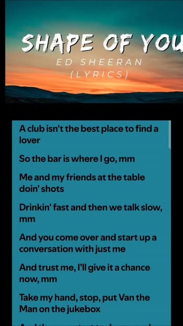 Shape of you #spotify #musiclyrics #lyrics #songlyrics #engl