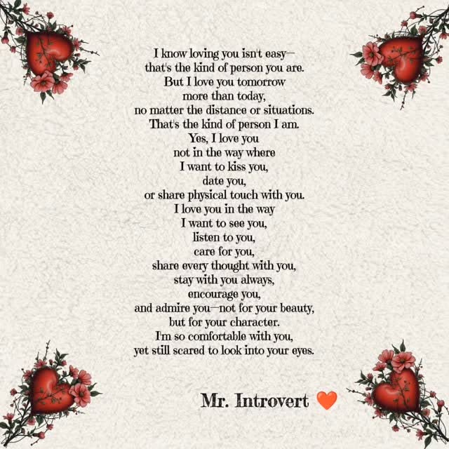 Yes, I love you and always love you no matter how difficult