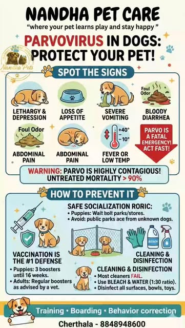 ⚠️ DOG PARVO VIRUS ALERT ⚠️
Canine Parvovirus (Parvo) is a h