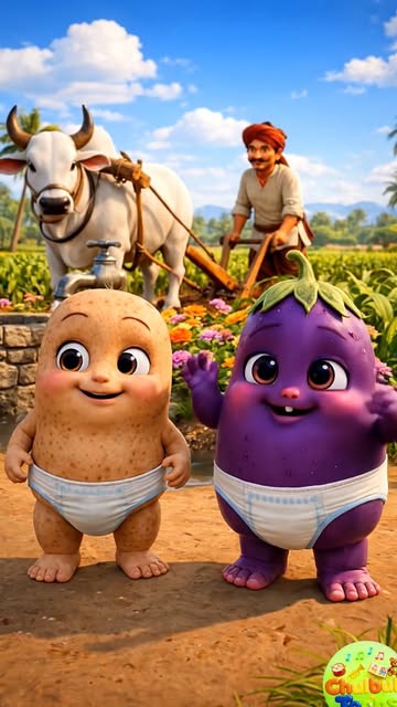 Aalu Kachalu baingan ki tokri mein so rahe the 😁🎵🥰🥔🍆 #c
