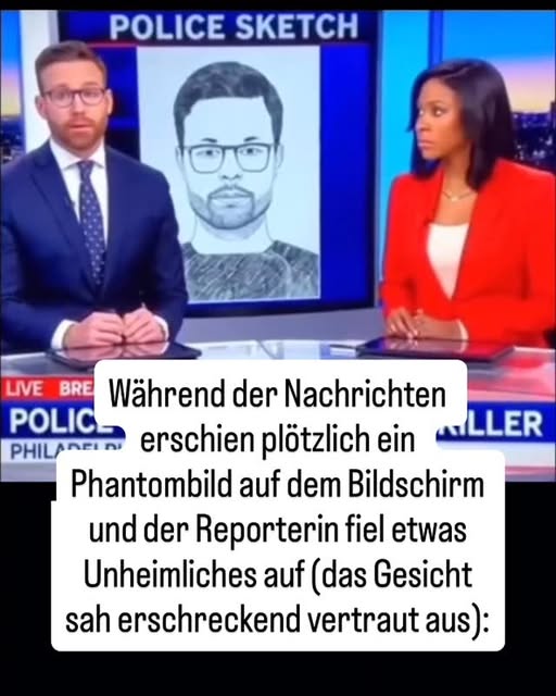 Die Nachrichtensendung läuft ganz normal. Die Moderatorin sp