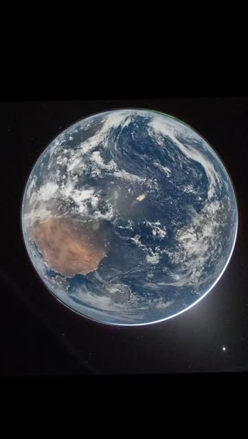 The first image of Earth taken by the Artemis II crew was ca