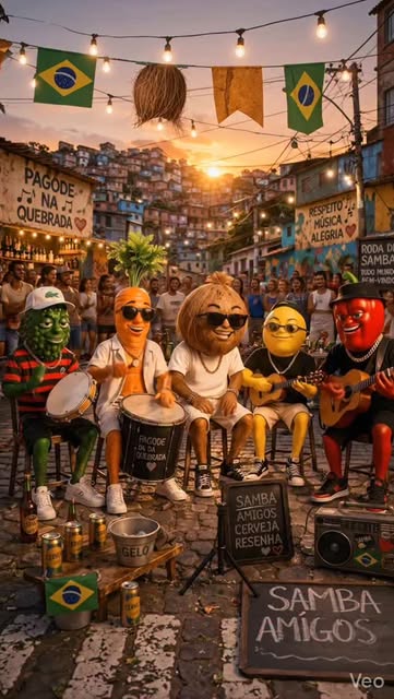 Quem disse que legumes e frutas não têm gingado? 🥕🥥🌶️ O P