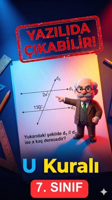 7. Sınıf Açılar konusunda "U Kuralı" cepte! 💯🎯
7. sınıf