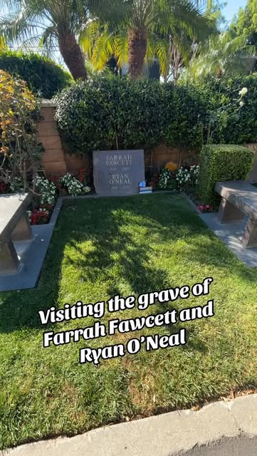 Visiting the grave of Farrah Fawcett and Ryan O’Neal at Pier